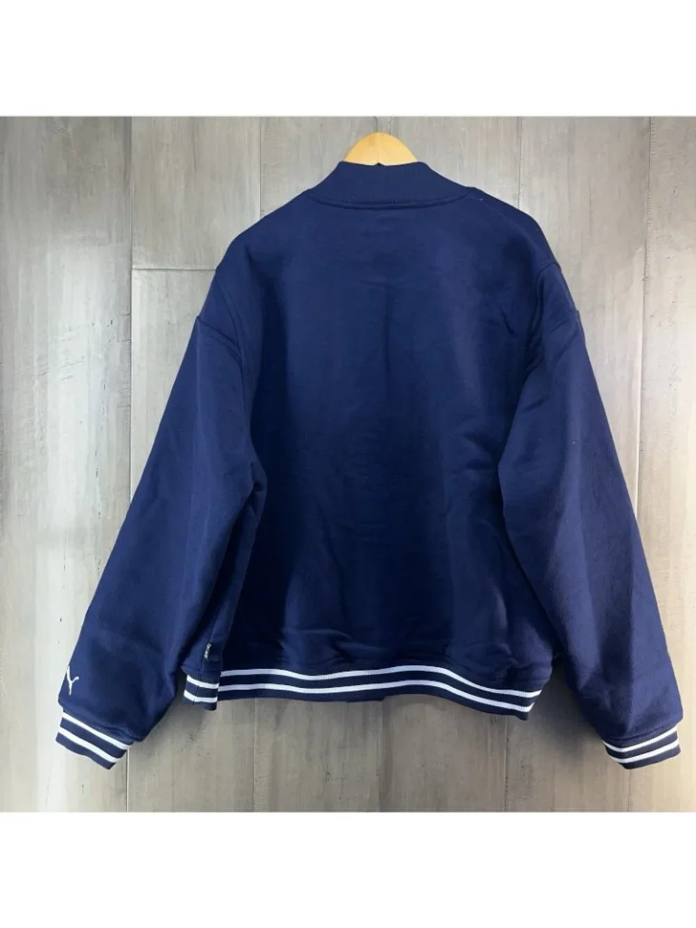 Puma Men's Sticker Pack Wool Blend Varsity Jacket Navy Blue Size XXL 632832 01
